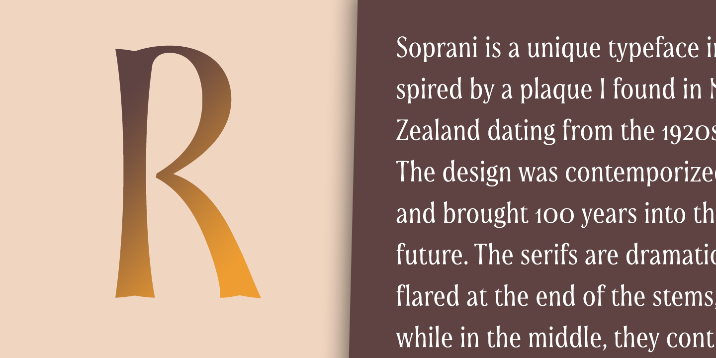 Пример шрифта Soprani Norm Medium Italic